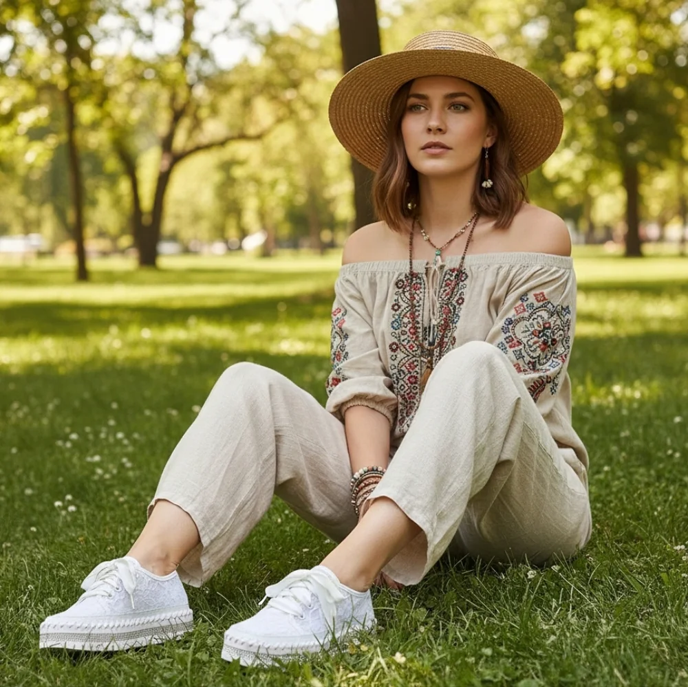 Lace Mesh Rhinestone Platform Sneakers Satin Ribbon Laces Retro Y2K Bling Shoes